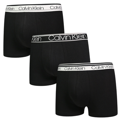 【CK滿千85折】Calvin Klein Variety Waistband 男內褲 高彈性棉質短版合身四角褲/CK內褲-黑白色系 三入組(01)