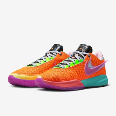 NIKE 籃球鞋 男鞋 運動鞋 包覆 緩震 詹皇 LEBRON XX EP 橘 DJ5422-800