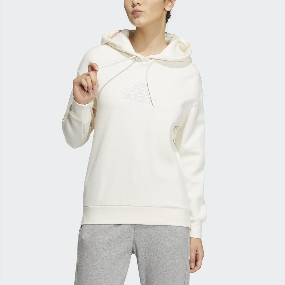 Adidas Mh Bos Hoody HM7070 女 連帽上衣 帽T 運動 訓練 休閒 寬鬆 舒適 亞洲版 米白