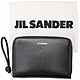 JIL SANDER Giro 燙金字母小牛皮拉鍊中短夾(黑色) product thumbnail 1