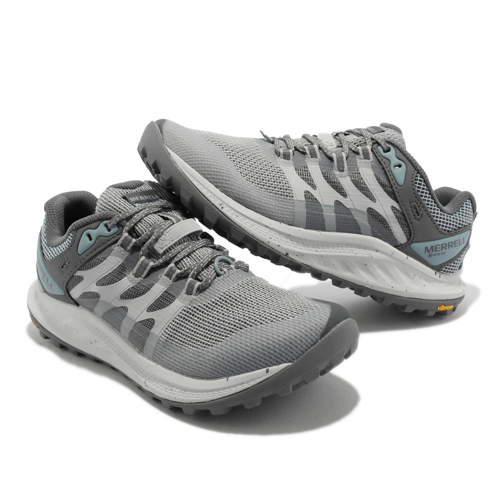 Merrell 戶外鞋Antora 3 GTX 灰藍女鞋防水越野郊山黃金大底反光