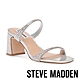 STEVE MADDEN-ZIYA-R 鑽面雙帶方頭粗跟涼鞋-銀色 product thumbnail 1