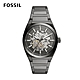 FOSSIL Everett 機械縷空錶面手錶 煙灰不鏽鋼鍊帶 42MM ME3206 product thumbnail 1