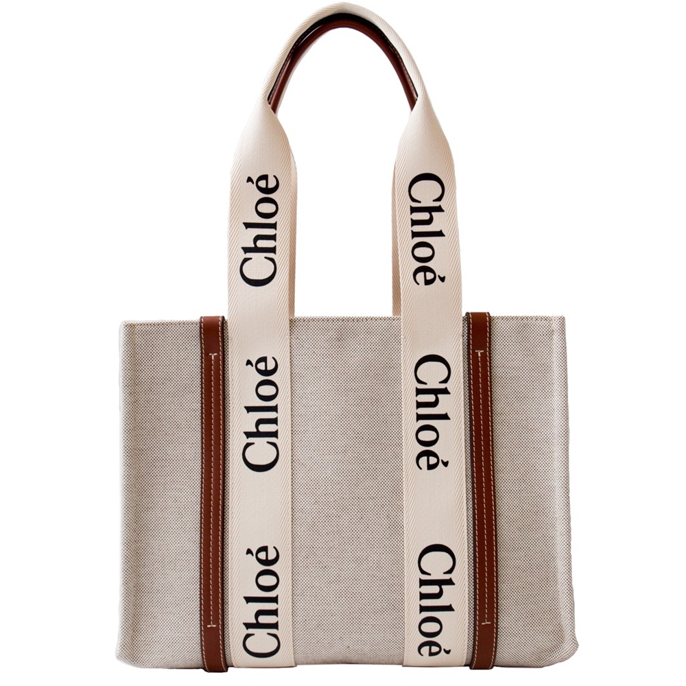 Chloe 中款 帆布肩背包/托特包 (兩色任選) CABAS WOODY TOTE product image 1