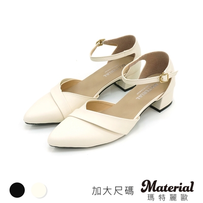 Material瑪特麗歐 跟鞋 MIT加大尺碼質感尖頭側釦跟鞋 TG72118