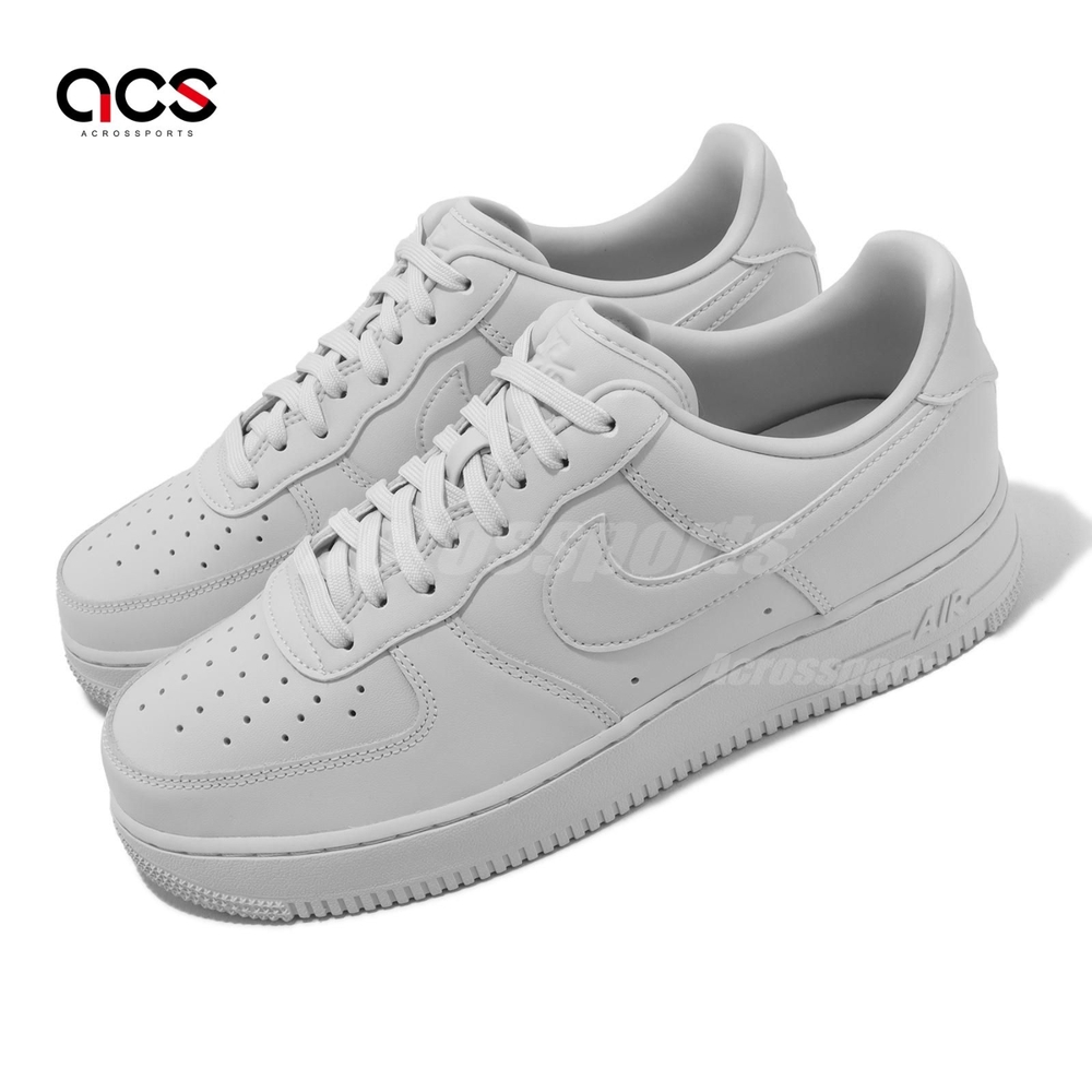 Nike 休閒鞋Air Force 1 07 Fresh 男鞋灰白全白皮革AF1 DM0211-002