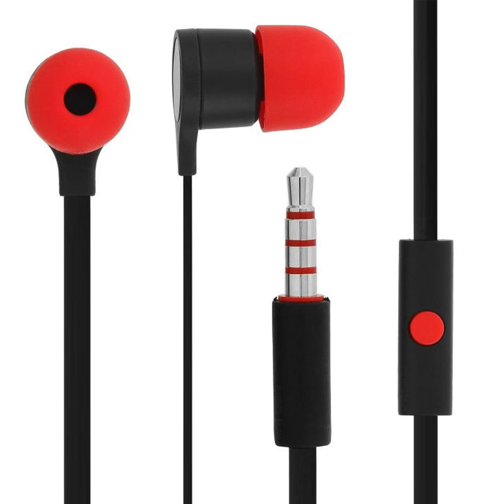 HTC 聆悅 MAX300 立體聲原廠扁線入耳式耳機 黑紅 (台灣原廠公司貨-密封袋裝)