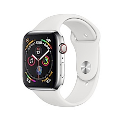 Apple Watch S4 GPS+網路 40mm 不鏽鋼錶殼+白色錶帶