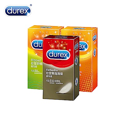 Durex 超薄裝衛生套12入+凸點裝12入+螺紋裝12入