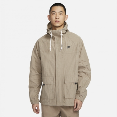 NIKE 外套 男款 運動連帽外套 AS M NK CLUB BANDON JKT 卡其 FN3109-247 (2S3633)