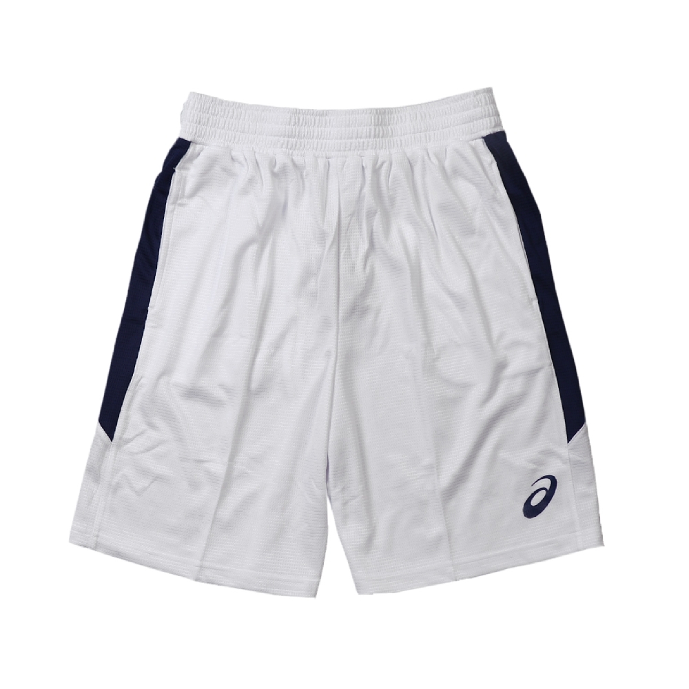 Asics 短褲 Basketball Shorts 男款 亞瑟士 鬆緊褲頭 抽繩 網布 膝上 運動 白 藍 K3204401