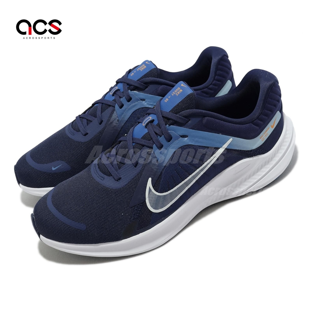 Nike 慢跑鞋 Quest 5 深藍 白 漸層 男鞋 透氣 網布 回彈 運動鞋 路跑 跑步 DD0204-400