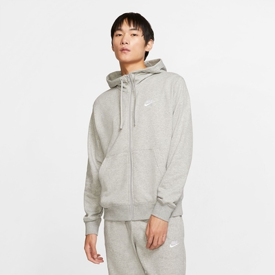 NIKE 外套 男款 連帽外套 運動 慢跑 健身 AS M NSW CLUB HOODIE FZ FT 灰 BV2649063