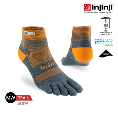 【injinji】Trail野跑避震吸排五趾短襪[海浪]NAA3654 | 厚底防震 運動員推薦 吸濕排汗 五趾襪