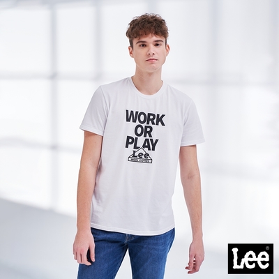 Lee 男款 Work or Play短袖圓領T恤 白