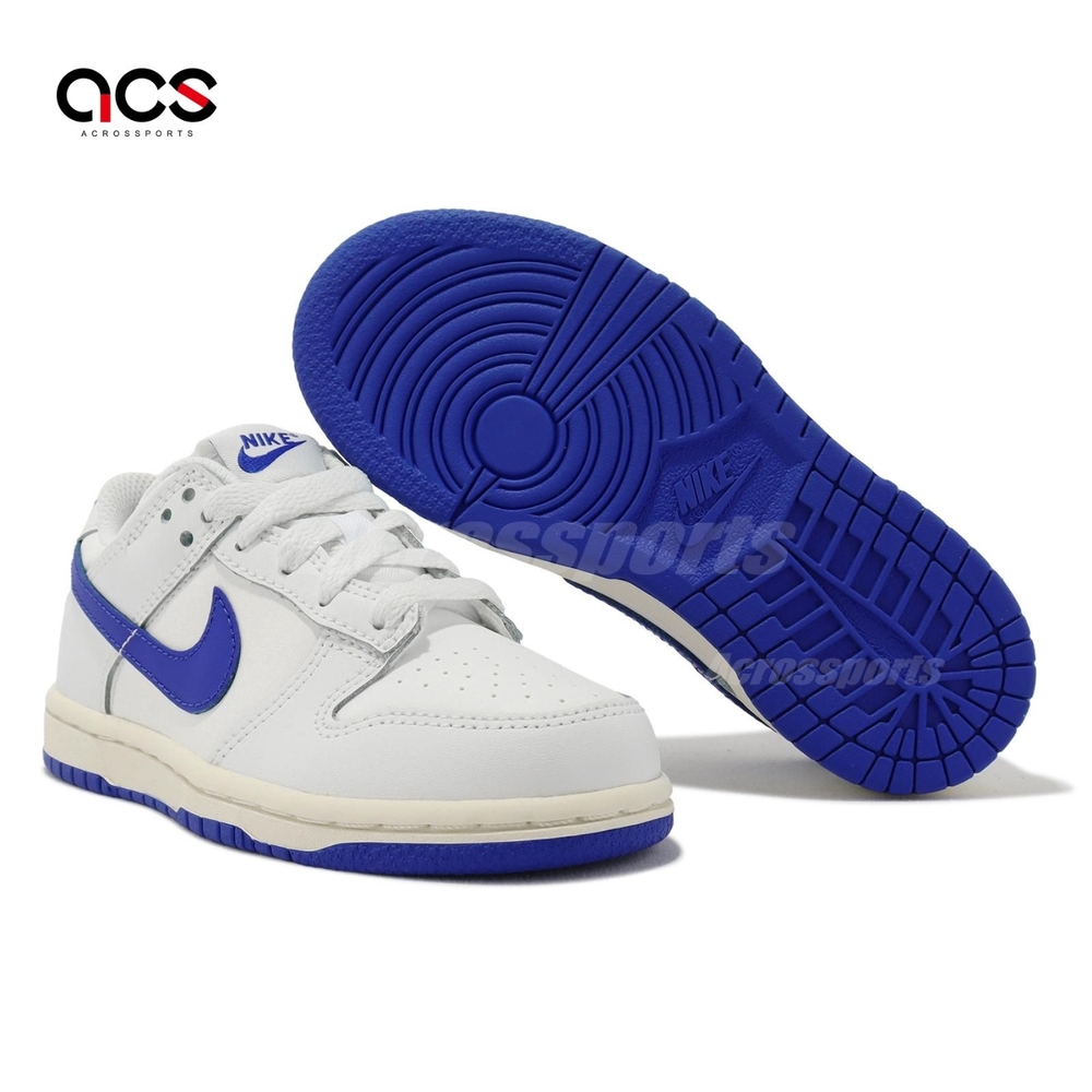 Nike 童鞋Dunk Low PS 中童白藍海鹽奶油皮革休閒鞋經典小朋友DH9756