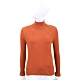 Max Mara 橘棕色立領絲綢羅紋針織羊毛衫 product thumbnail 1