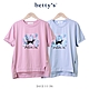 betty’s專櫃款　設計師手繪貓咪印花短袖T-shirt(共二色) product thumbnail 1