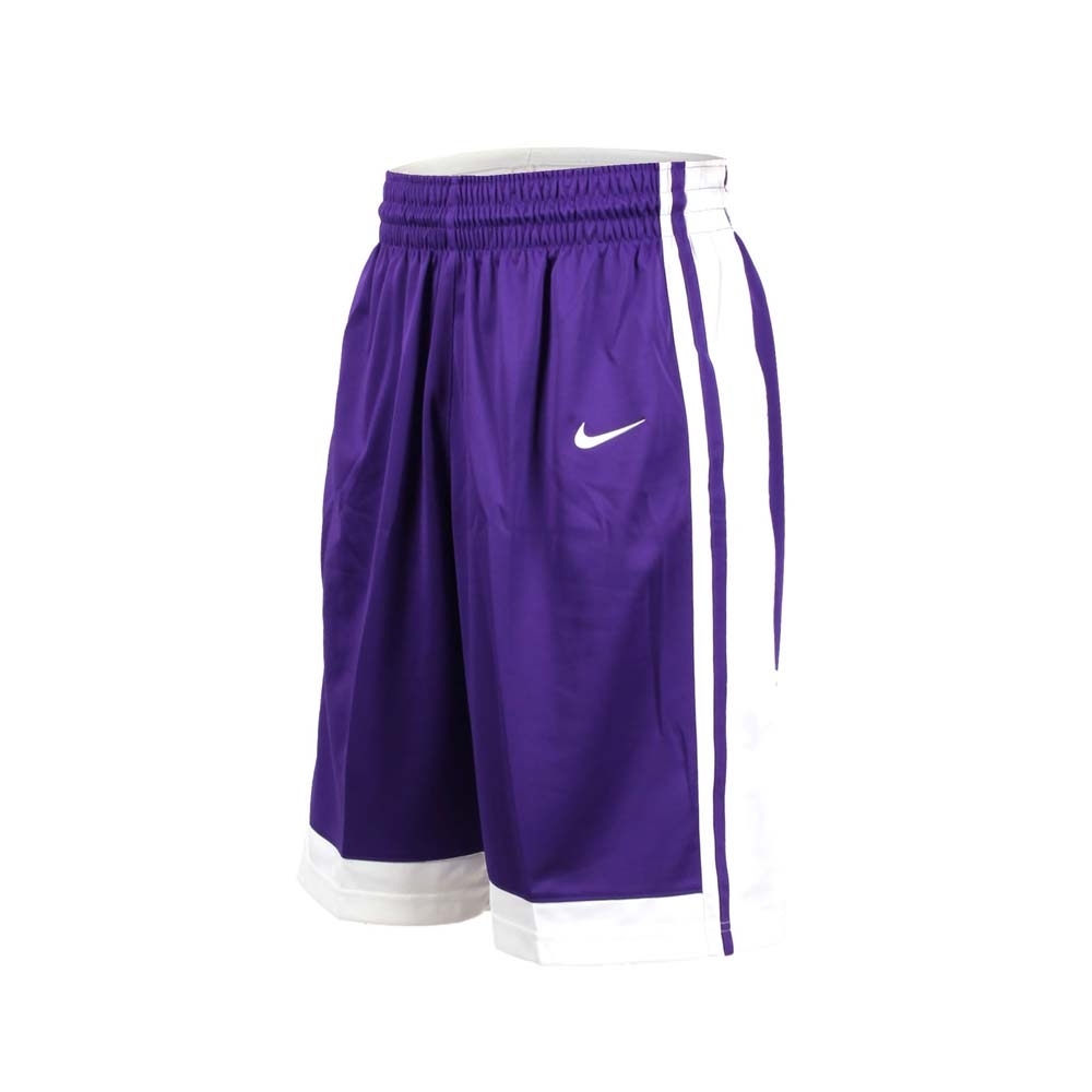 NIKE 男籃球針織短褲-路跑 慢跑 訓練 五分褲 紫白