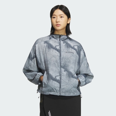 ADIDAS NATGEO W WB 女運動外套-灰白-IS9505