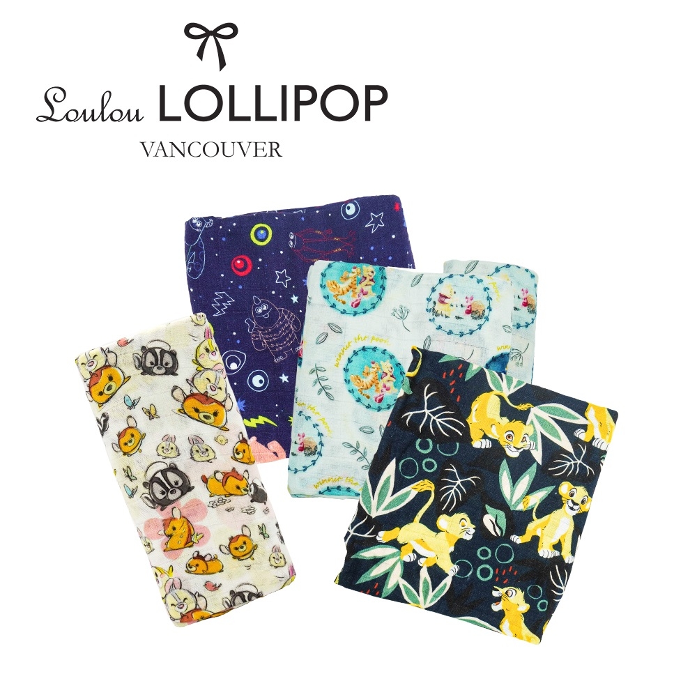 迪士尼系列 Loulou Lollipop 加拿大竹纖維透氣包巾120x120cm - 多款可選