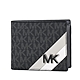 MICHAEL KORS 專櫃男款 緹花LOGO斜線防刮零錢袋短夾-黑色 product thumbnail 1