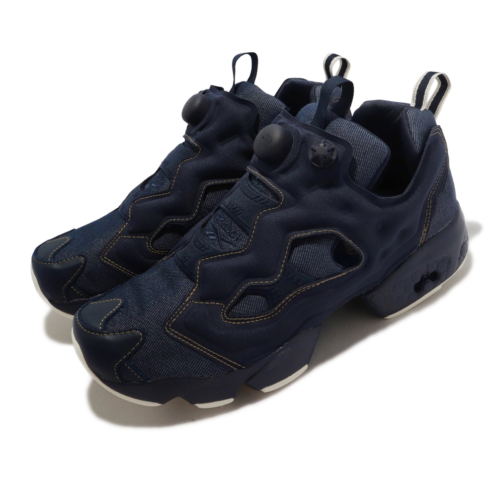 Reebok 休閒鞋Instapump Fury OG 男鞋深藍單寧襪套式經典款厚底增高