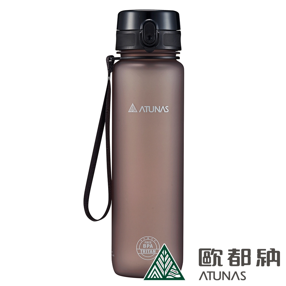 【ATUNAS 歐都納】戶外玩咖Tritan運動水瓶/水壺/環保杯/彈蓋式/1000ML/A1KTBB05N橡木灰