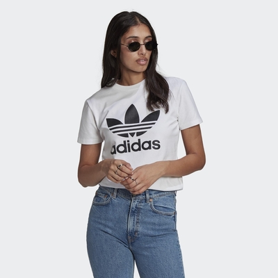 ADIDAS ADICOLOR 三葉草 女短袖上衣-白-GN2899