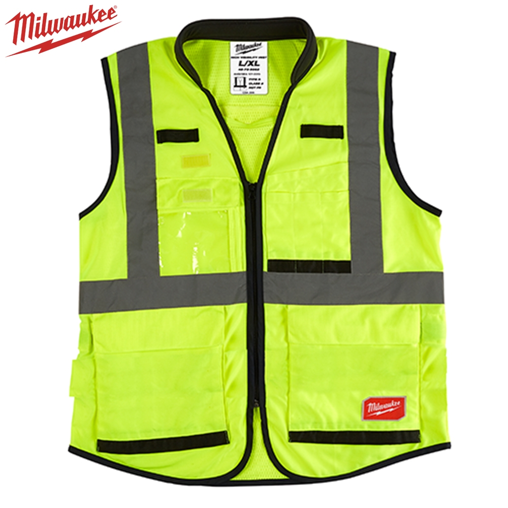 Milwaukee 美沃奇 15口袋工程反光背心-綠色(48-73-5081、5082)