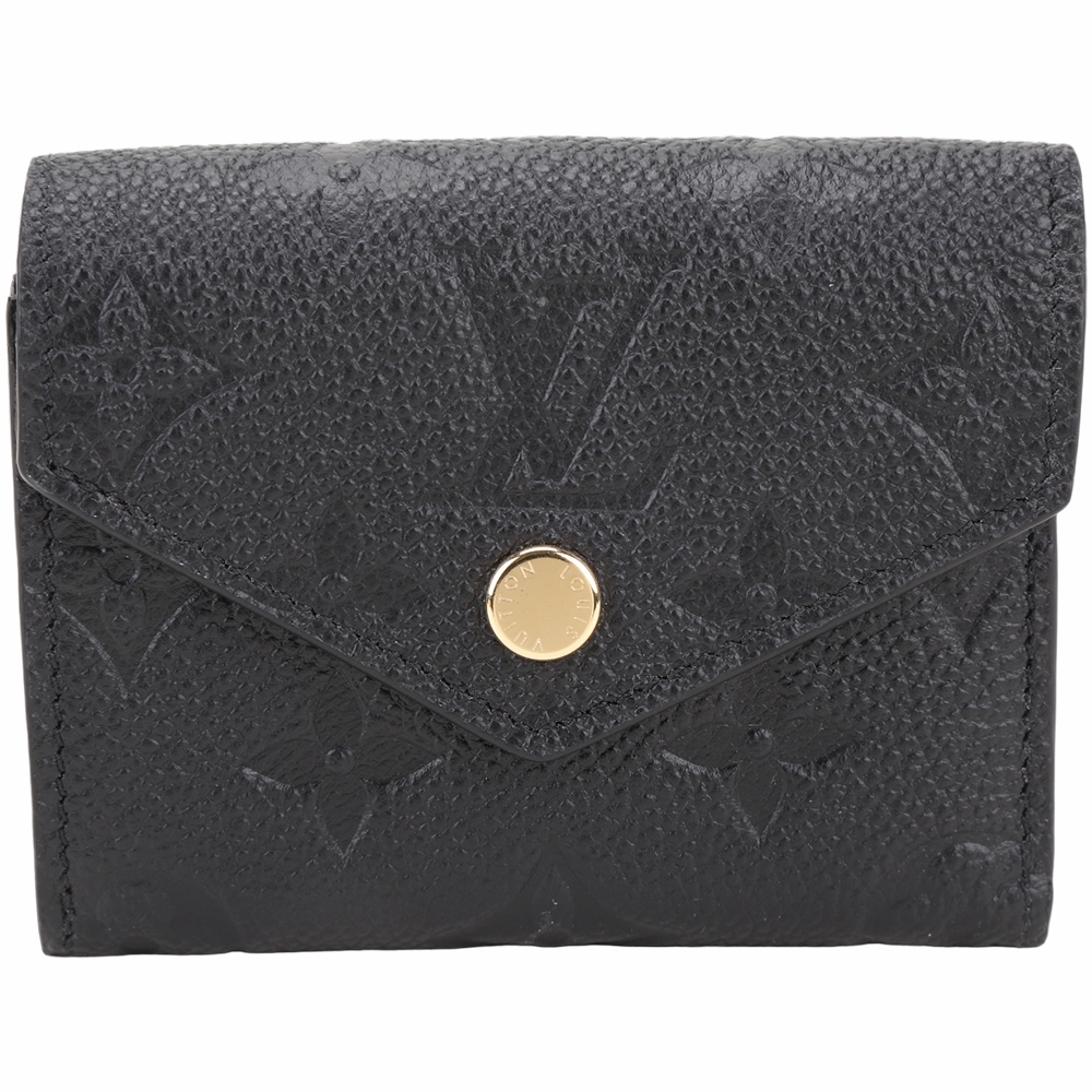 Auth LOUIS VUITTON Zoe Wallet M62935 Black Monogram Empreinte Leather