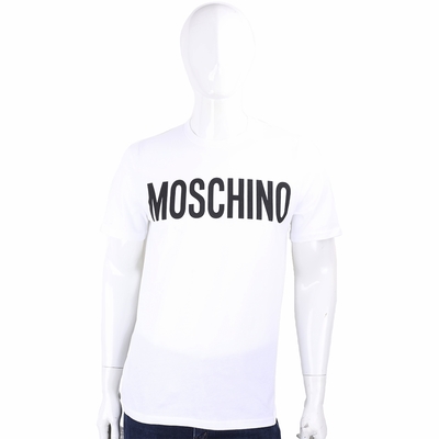 MOSCHINO 字母印花白色有機棉短袖TEE T恤(男款)