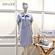 EPISODE - 高雅舒適顯瘦綁帶領短袖針織洋裝12237A（淺藍） product thumbnail 1