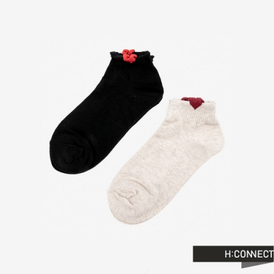 H:CONNECT 韓國品牌 女襪 - 蝴蝶結造型短襪組-白