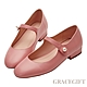 【Grace Gift】甜美氣質珍珠平底瑪莉珍鞋 桃紅 product thumbnail 1