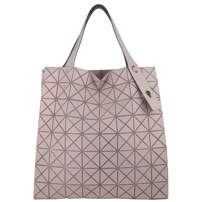 ISSEY MIYAKE 三宅一生 BAOBAO 珠光粉色霧面三角格8x8肩背/手提包