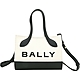 BALLY Bar Keep On Xs 帆布拼牛皮橫式迷你肩背托特包(米白) product thumbnail 1