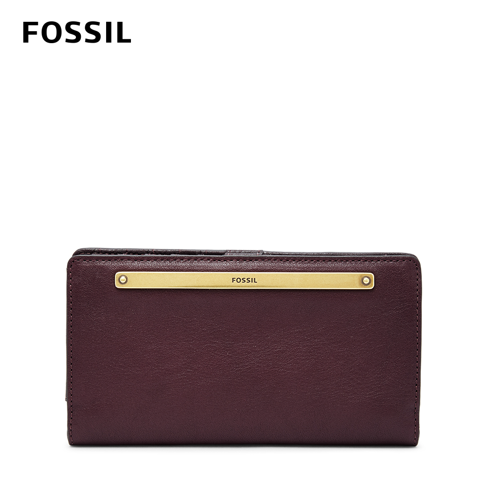 FOSSIL 雙11★LIZA 輕巧型真皮零錢袋長夾-無花果紫紅色 SL7891503