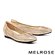 低跟鞋 MELROSE 美樂斯 華麗晶鑽網布拼接牛皮內增高方頭低跟鞋－米 product thumbnail 1