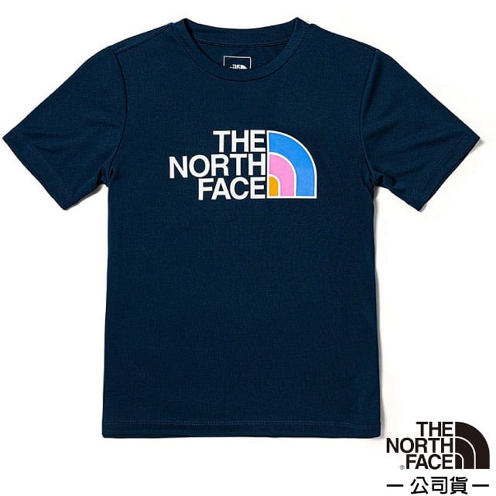 The North Face 兒童 FLASHDRY吸濕透氣短袖圓領T恤(亞洲版型)_海軍藍 N