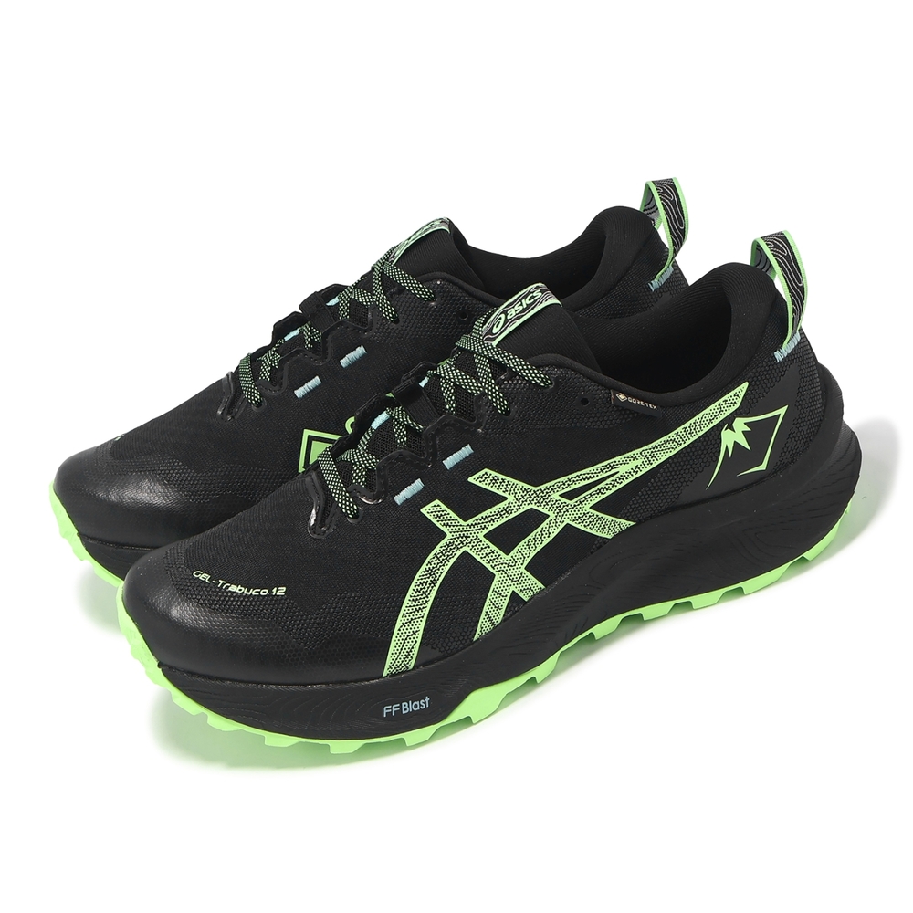 Asics 越野跑鞋 GEL-Trabuco 12 GTX 男鞋 黑 綠 防水 回彈 抓地 郊山 運動鞋 亞瑟士 1011B801001