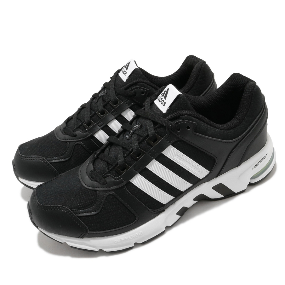 adidas 慢跑鞋 Equipment 10 U 男鞋 愛迪達 路跑 緩震 透氣 球鞋穿搭 黑 白 FW9995