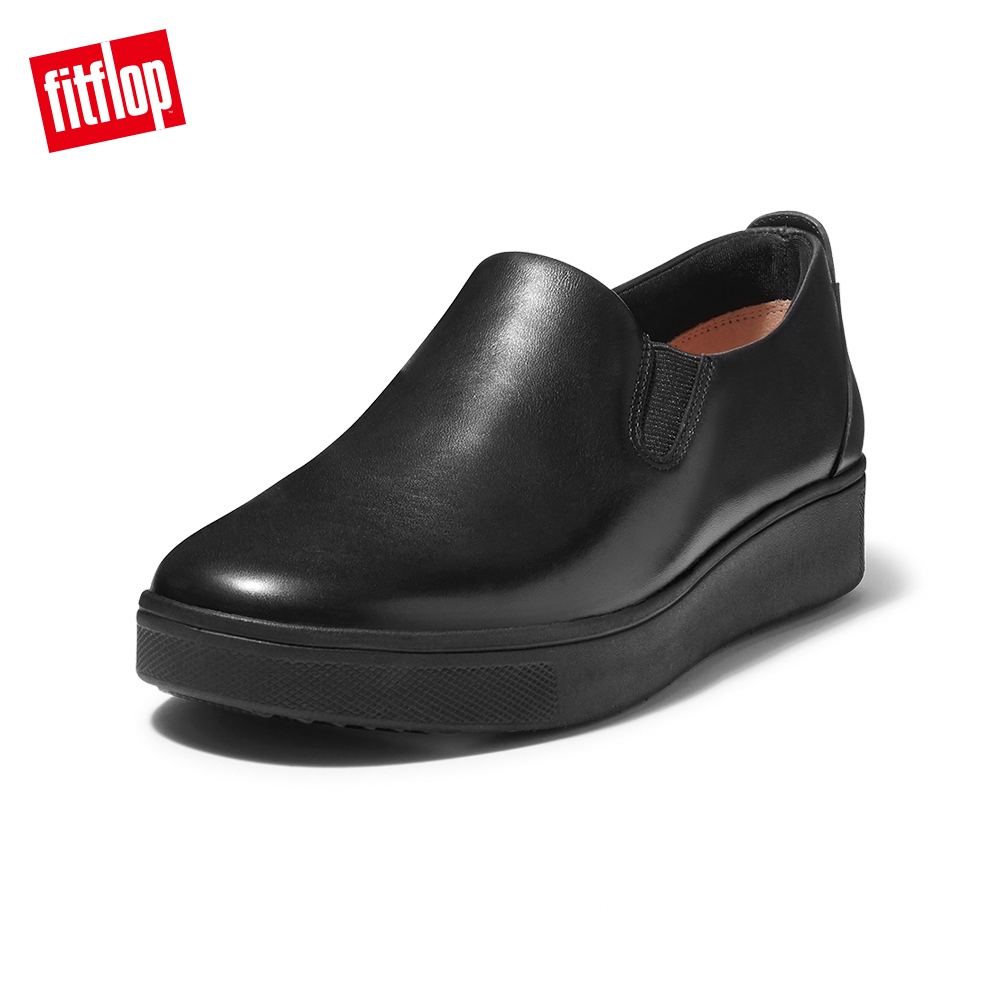 【FitFlop】RALLY SLIP-ON SNEAKERS 易穿脫時尚休閒鞋-女(靓黑色)