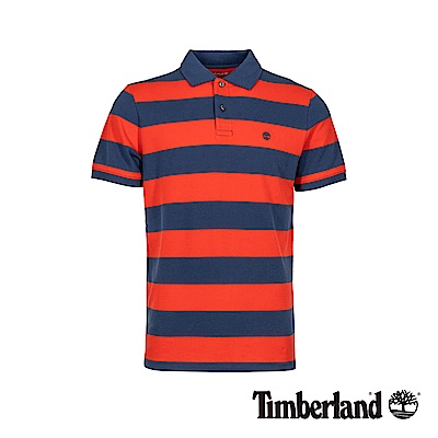 Timberland 男款紅色條紋短袖POLO衫|A1LT1