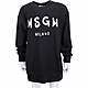 MSGM 童裝 塗鴉字母黑色寬版棉質長袖運動衫 product thumbnail 1