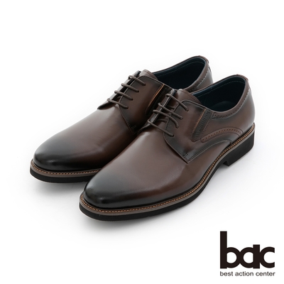 【bac】超輕量系列 自信綁帶輕量真皮紳士鞋-咖啡色