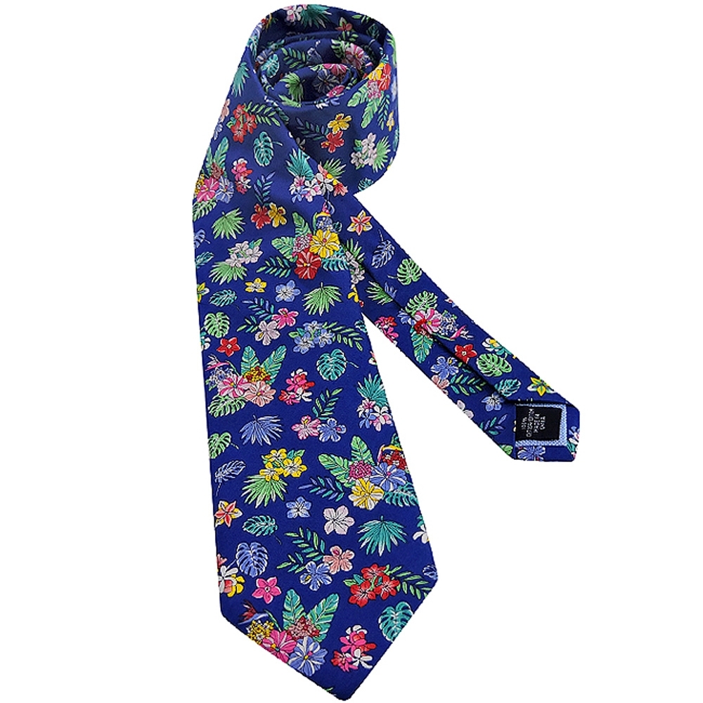TOMMY 藍色花朵圖樣造型領帶