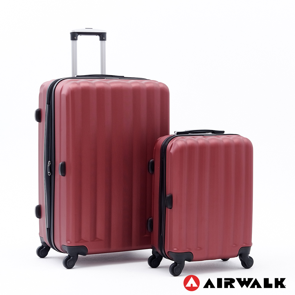 AIRWALK -海岸線系列 BoBo經濟款ABS硬殼拉鍊20+28吋兩件組-熱點紅
