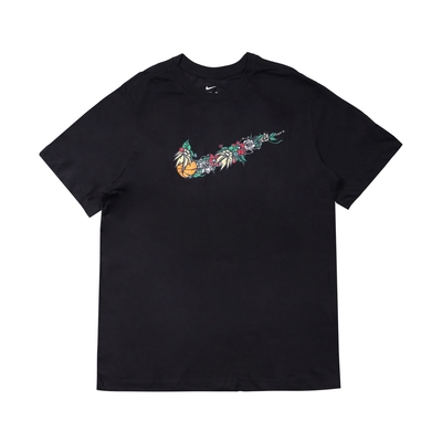 Nike 短袖上衣 Basketball Tee 男款 黑 短T 大勾 熱帶 休閒 DV1215-010