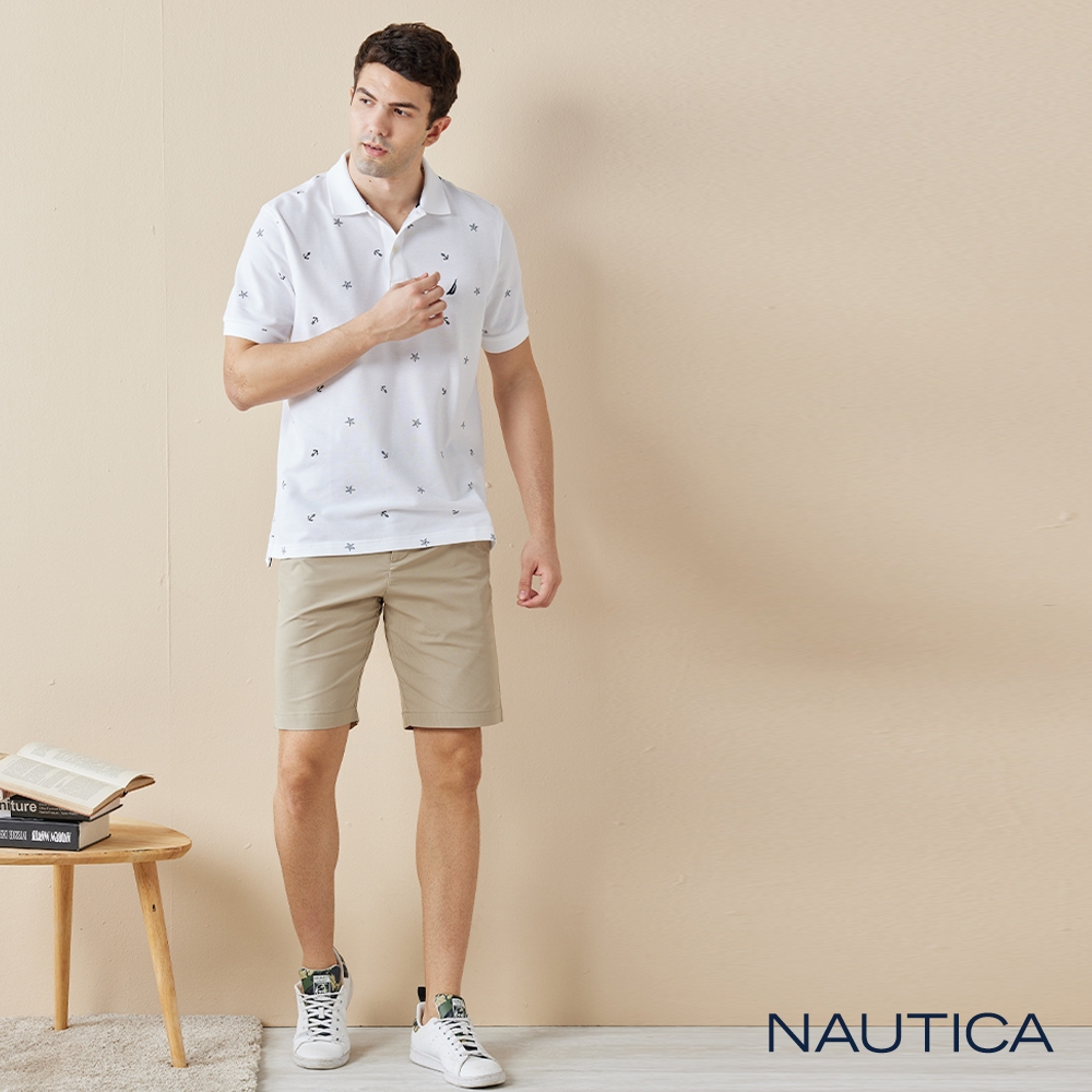 Nautica 男裝 經典涼感透氣休閒短褲-卡其色